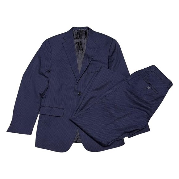 Hart Schaffner Marx Navy Blue Suit - Picture 1 of 12